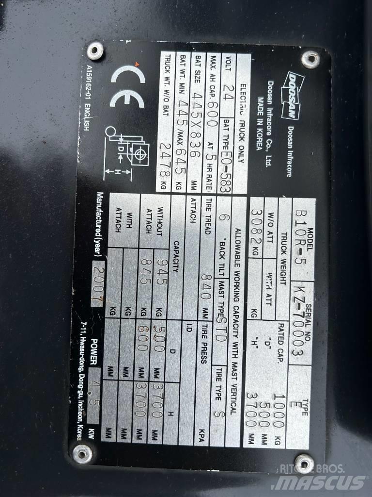 Doosan B10R-5 Elektriniai šakiniai krautuvai