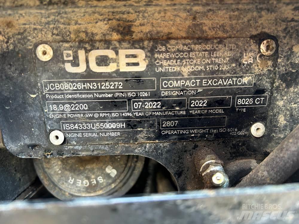 JCB 8026 CTS Mini ekskavatoriai < 7 t