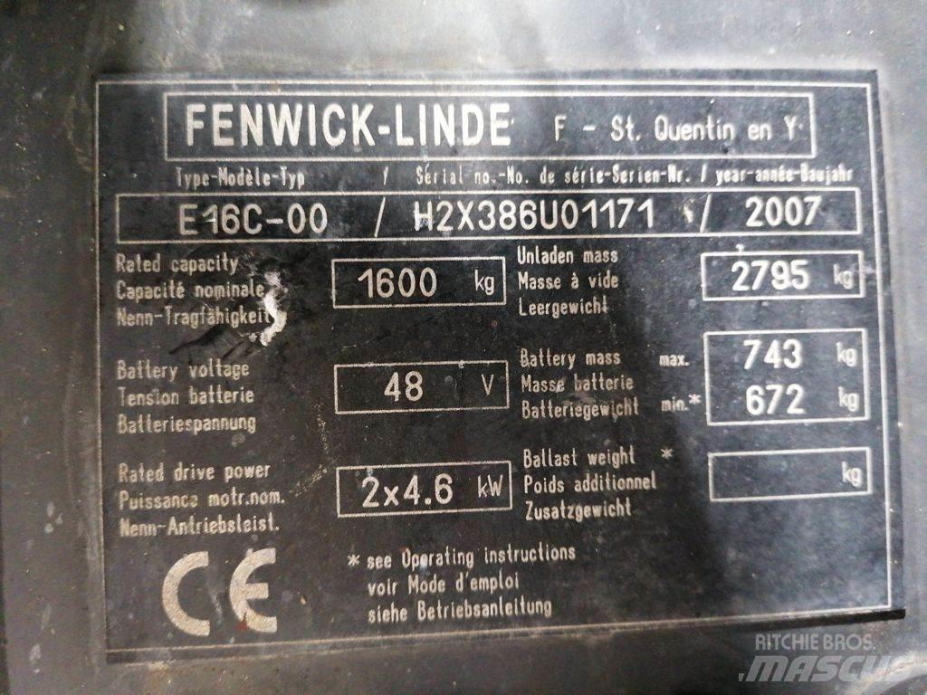Linde E16C-00 Elektriniai šakiniai krautuvai