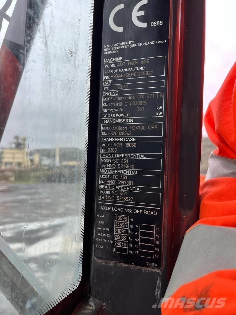 Bell B40 6x6 Karjeriniai savivarčiai
