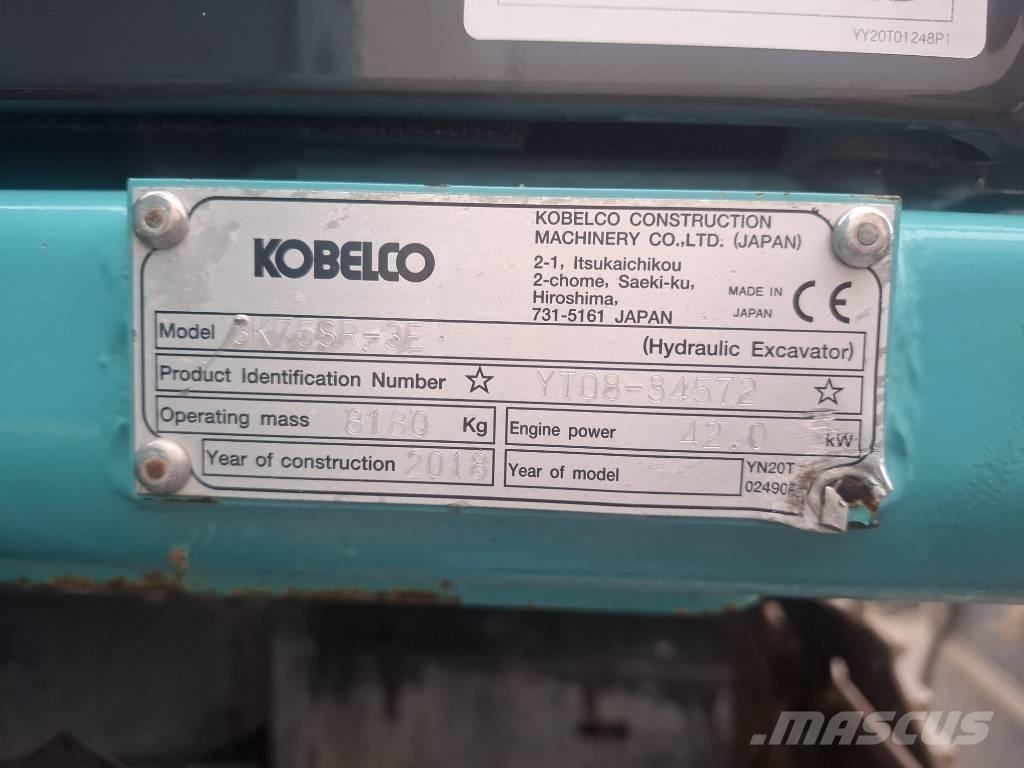 Kobelco SK 75 SR-3E Vidutinės galios ekskavatoriai 7-12 t