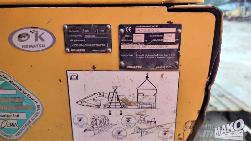 Komatsu PC 138 US-8 Vikšriniai ekskavatoriai