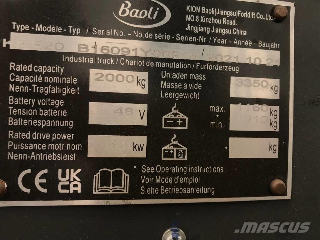 Baoli KBE 20-N Elektriniai šakiniai krautuvai