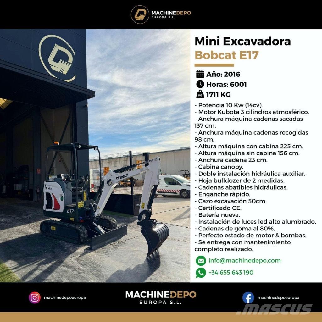 Bobcat E 17 Mini ekskavatoriai < 7 t