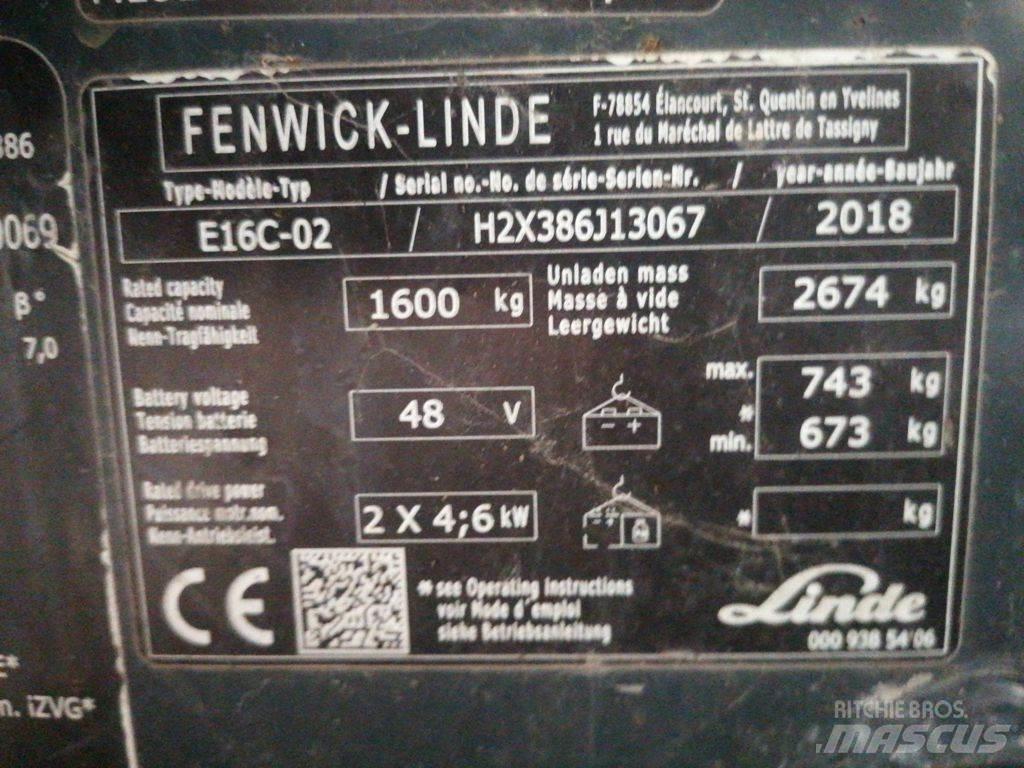 Linde E16C Elektriniai šakiniai krautuvai