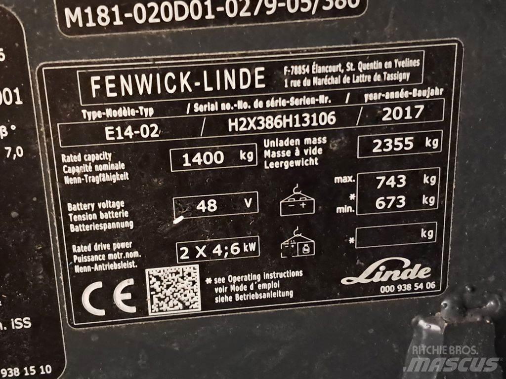 Linde E14-02 ion Elektriniai šakiniai krautuvai