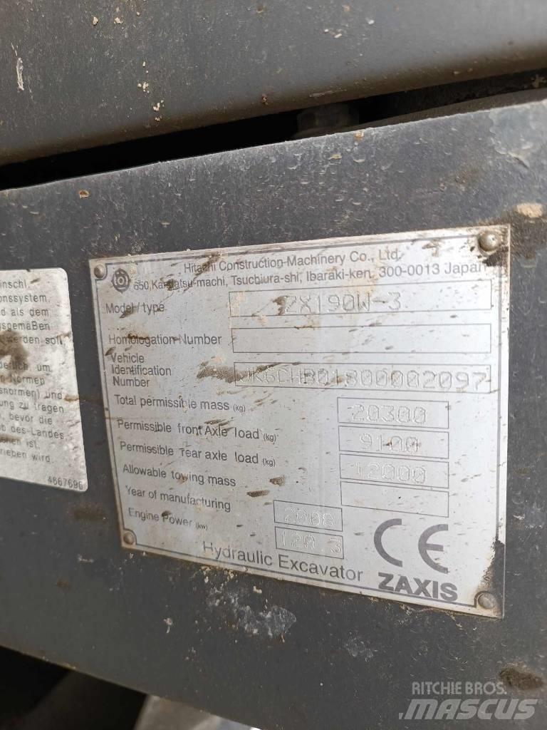 Hitachi ZX 190 W-3 Ratiniai ekskavatoriai