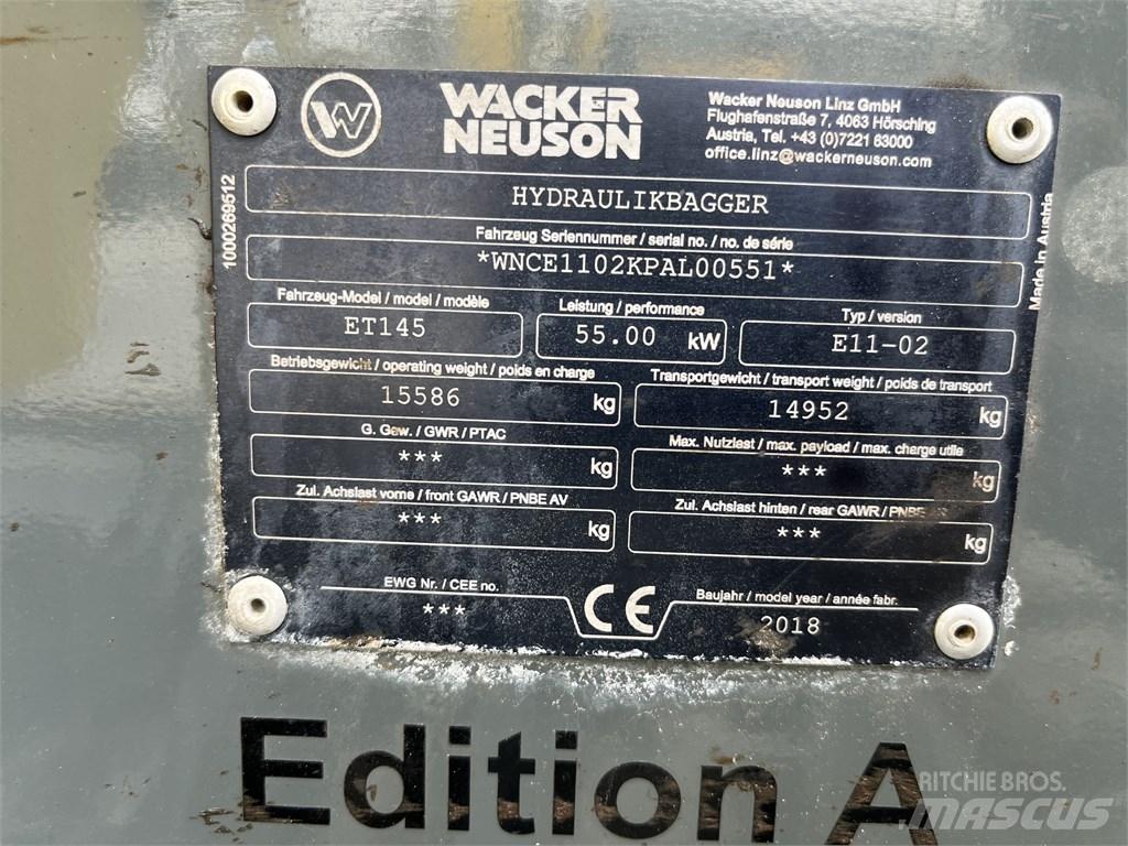 Wacker Neuson ET 145 Vikšriniai ekskavatoriai