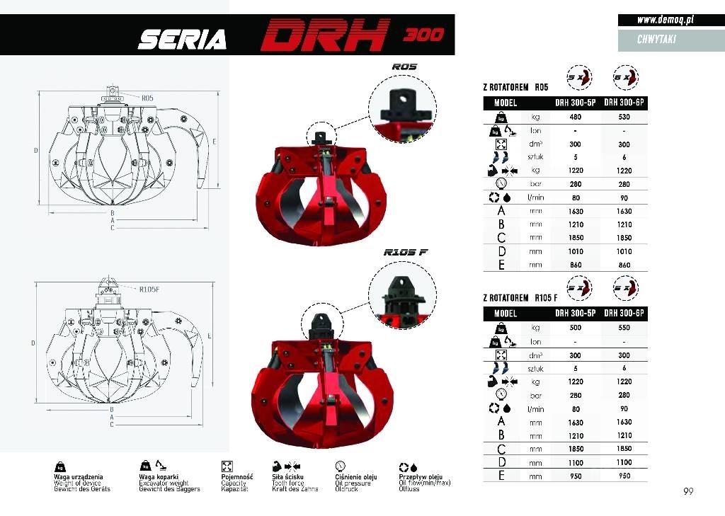  DEMOQ DRH280-6P Griebtuvai