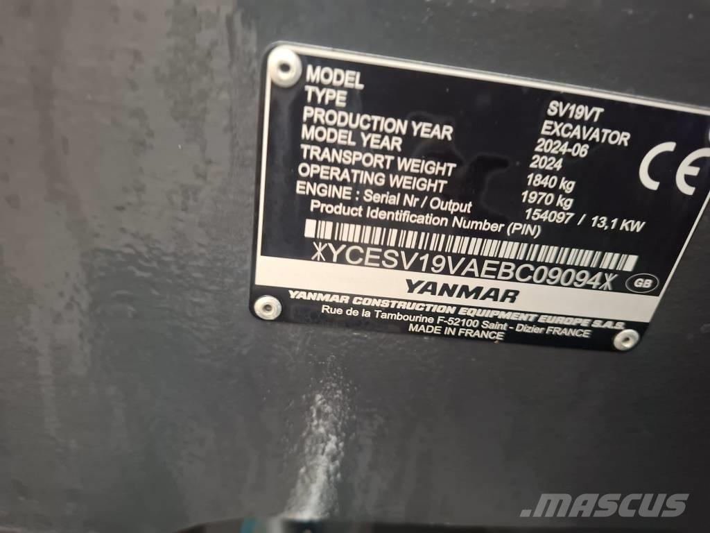 Yanmar SV 19 VT Mini ekskavatoriai < 7 t