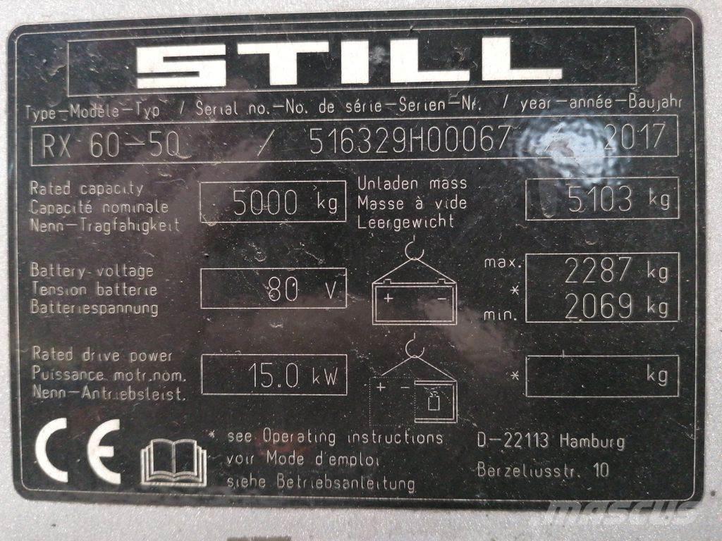 Still RX60-50 Elektriniai šakiniai krautuvai