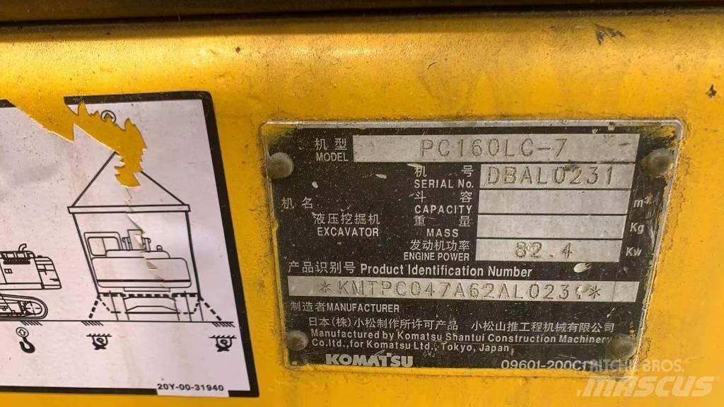 Komatsu PC 160 LC Vikšriniai ekskavatoriai