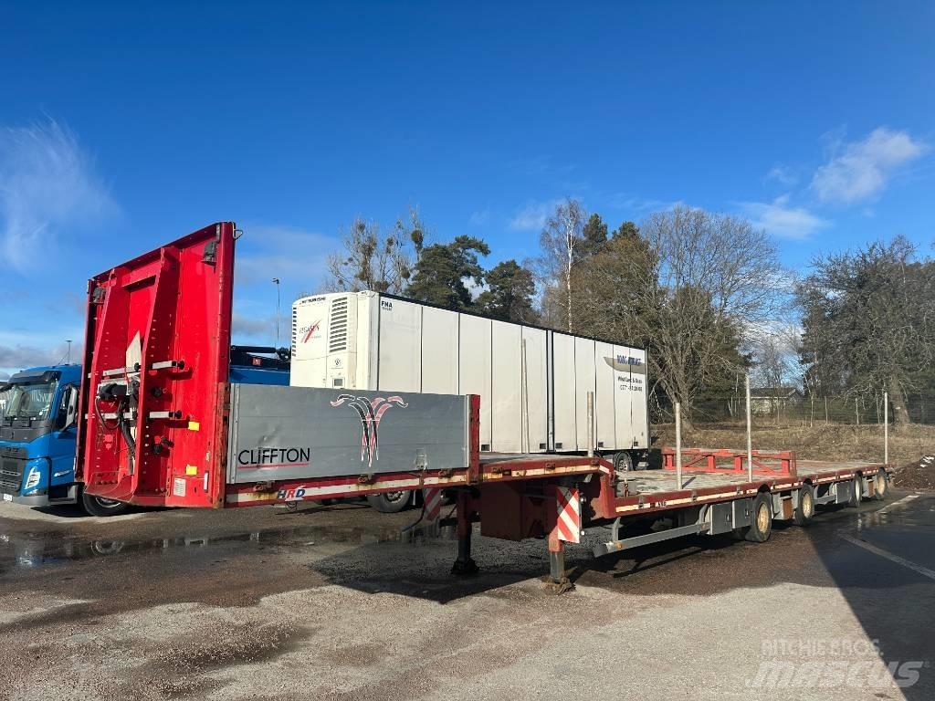 HRD Jumbotrailer Bortinių sunkvežimių priekabos su nuleidžiamais bortais