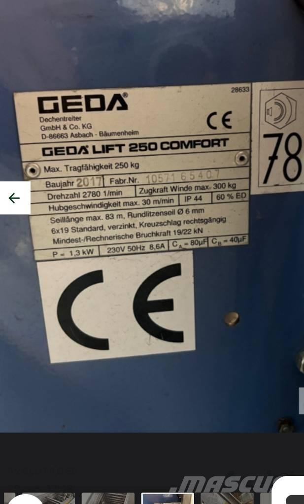 Geda Comfort 250 Gervės, keltuvai ir medžiagų kėlimo įranga