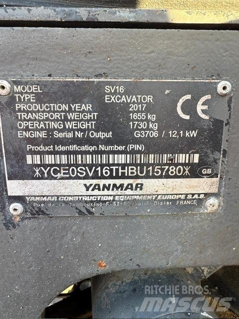 Yanmar SV 16 Mini ekskavatoriai < 7 t