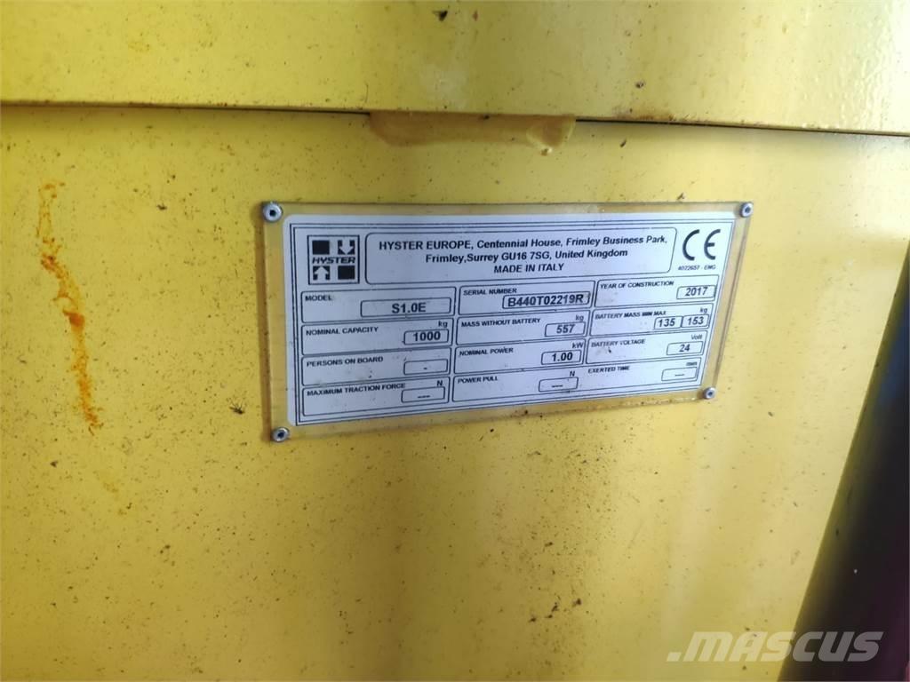 Hyster S1.0E Rankiniai vėžimėliai