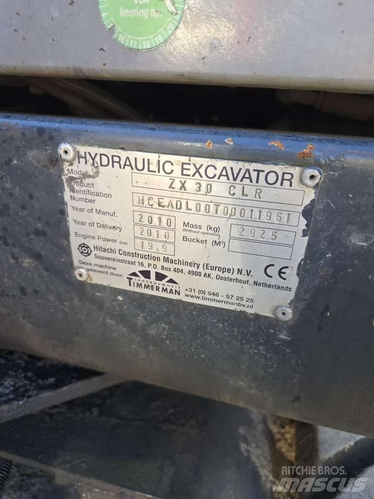 Hitachi ZX 30 Mini ekskavatoriai < 7 t