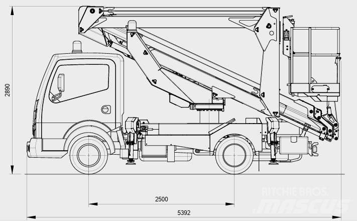 Palfinger P 240 AXE Ant vilkikų montuojamos kėlimo platformos