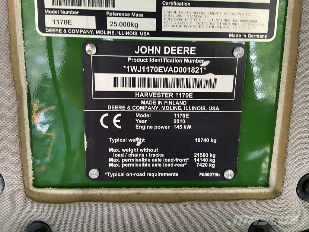 John Deere 1170 E Miško technika (Harvesteriai)
