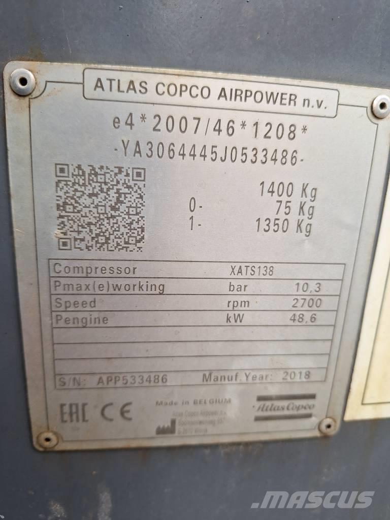 Atlas Copco XATS138 Kompresoriai