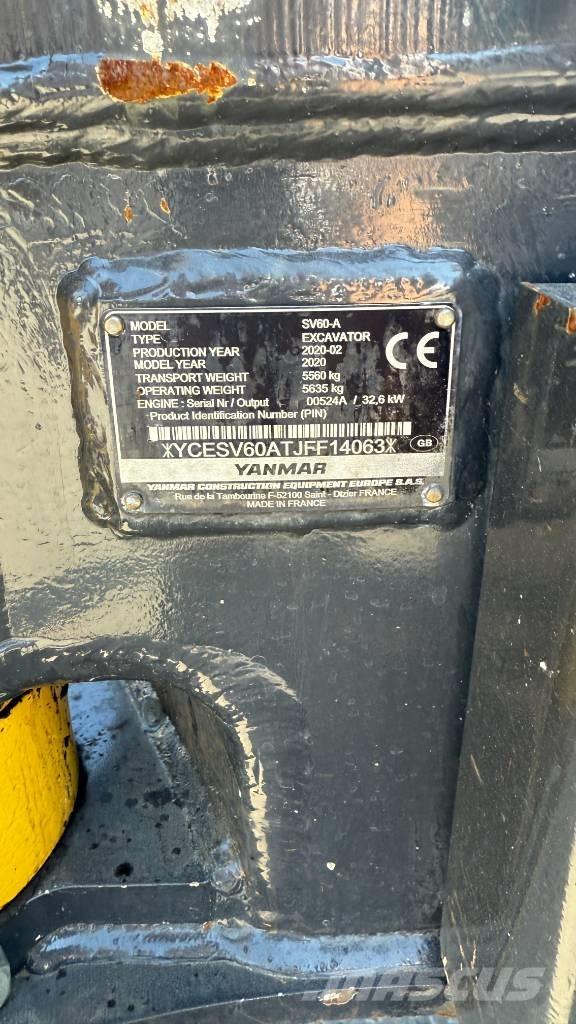 Yanmar SV 60 Mini ekskavatoriai < 7 t