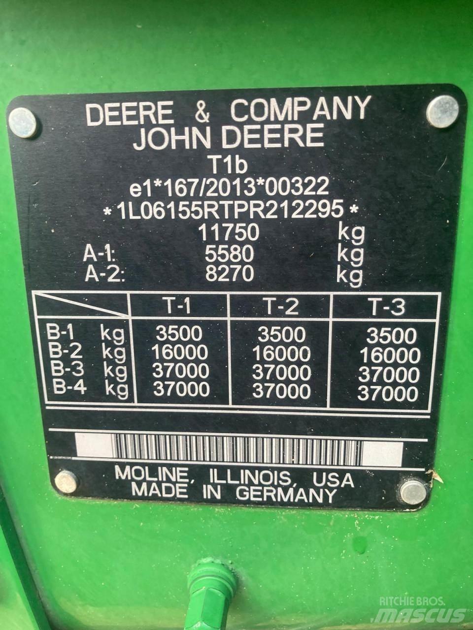 John Deere 6R 155 Traktoriai