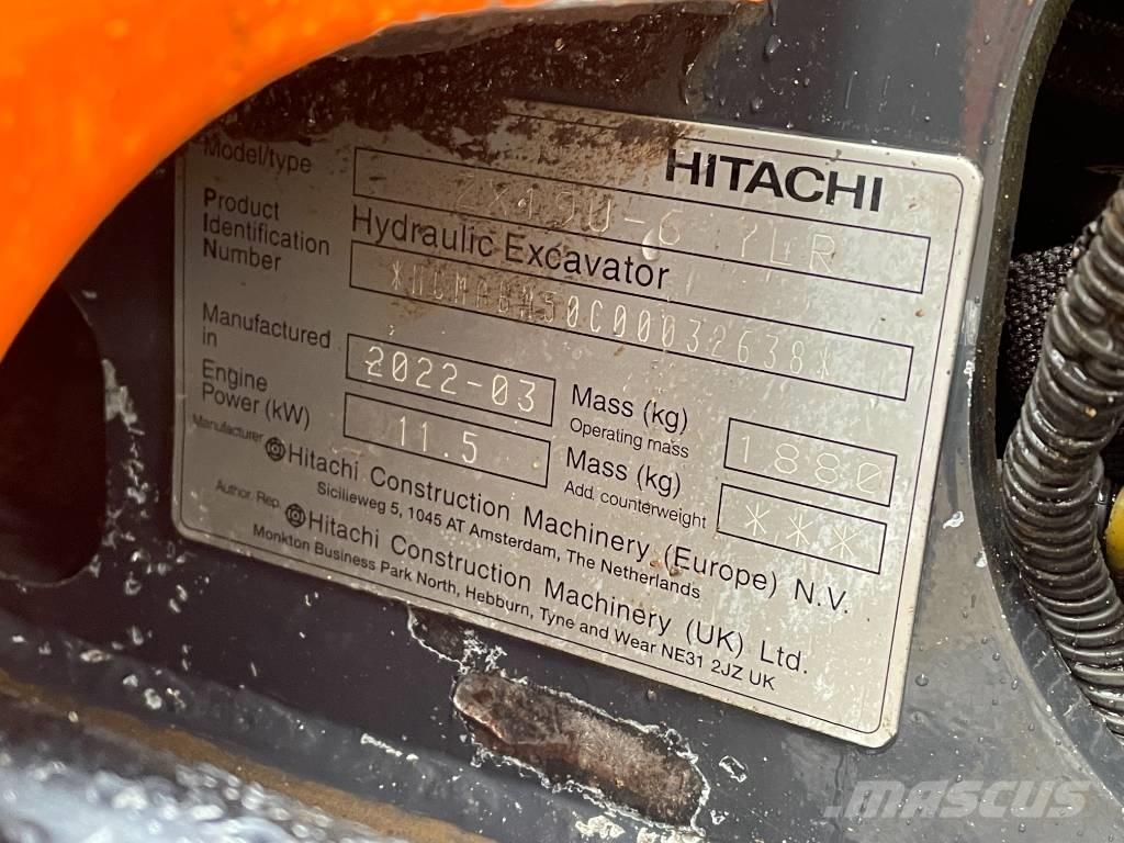Hitachi ZX 19 U-6 Mini ekskavatoriai < 7 t