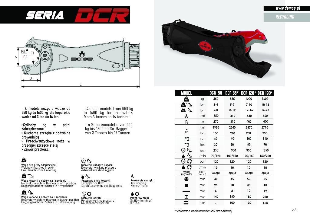  DEMOQ DCR120E Rėžtuvai