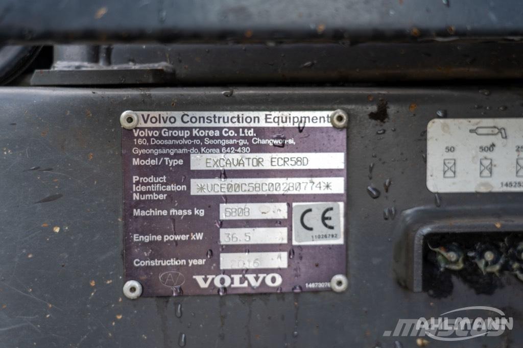 Volvo ERC58D Mini ekskavatoriai < 7 t