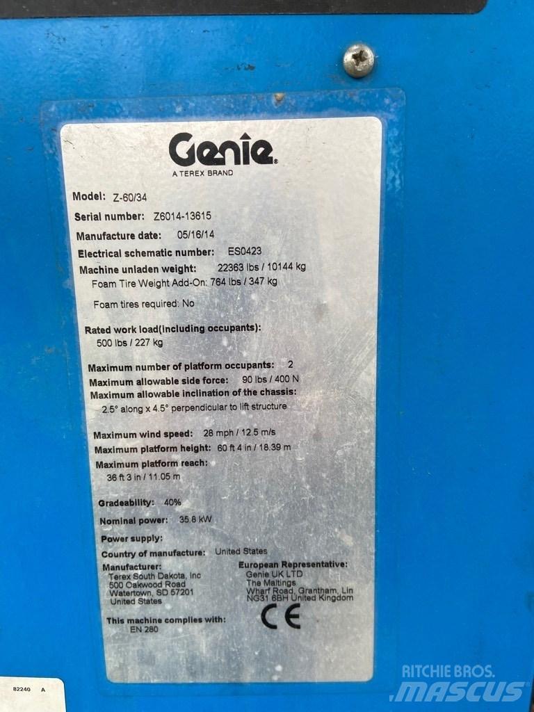 Genie Z 60/34 RT Alkūniniai keltuvai