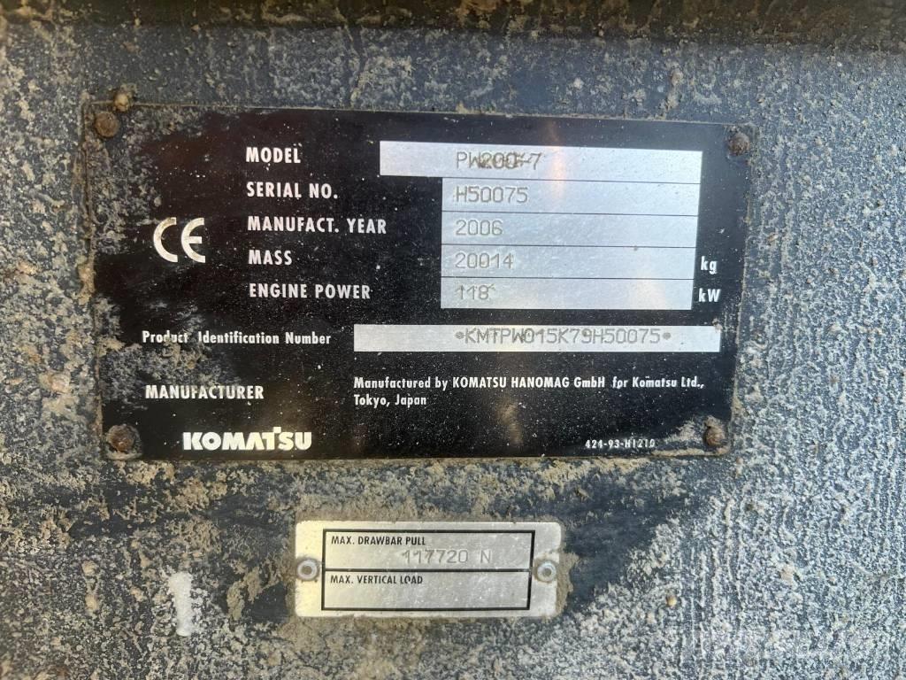Komatsu PW 200-7 Ratiniai ekskavatoriai