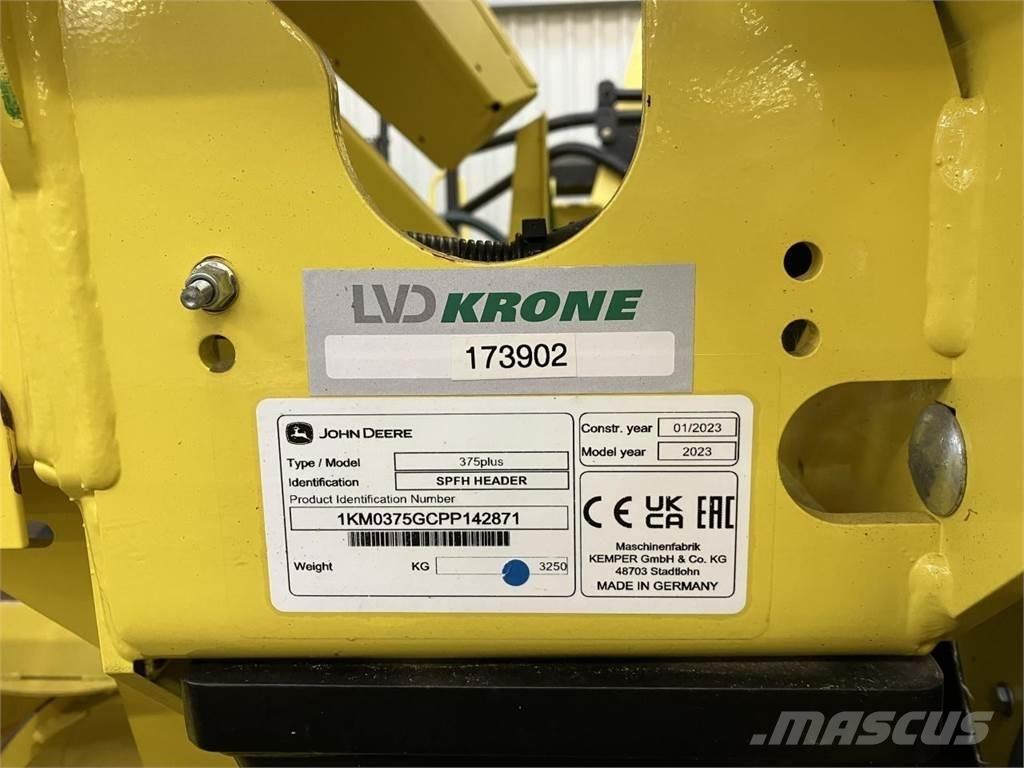 Kemper 375Plus Derliaus nuėmimo kombainų priedai
