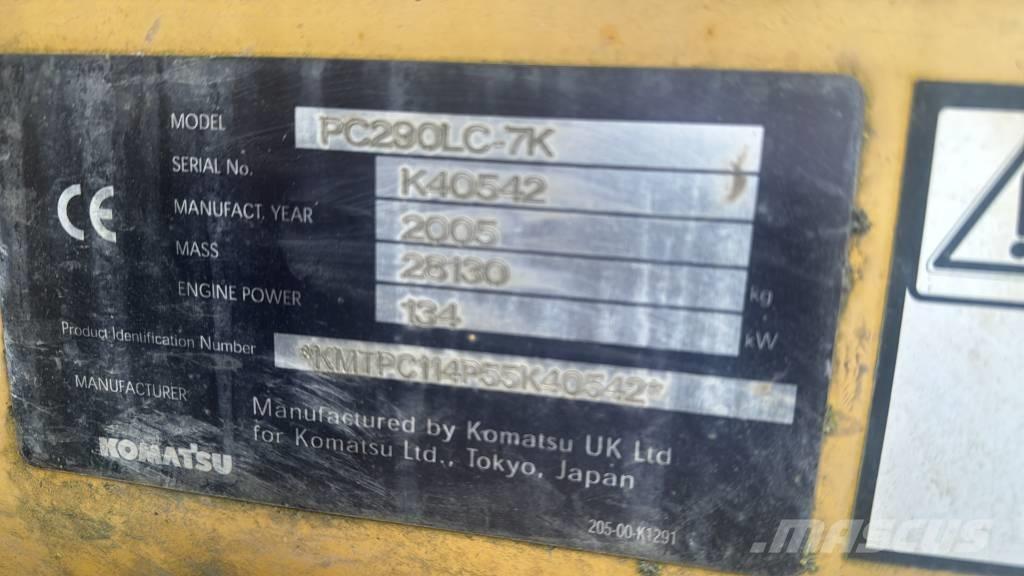 Komatsu PC 290 LC-7K Vikšriniai ekskavatoriai