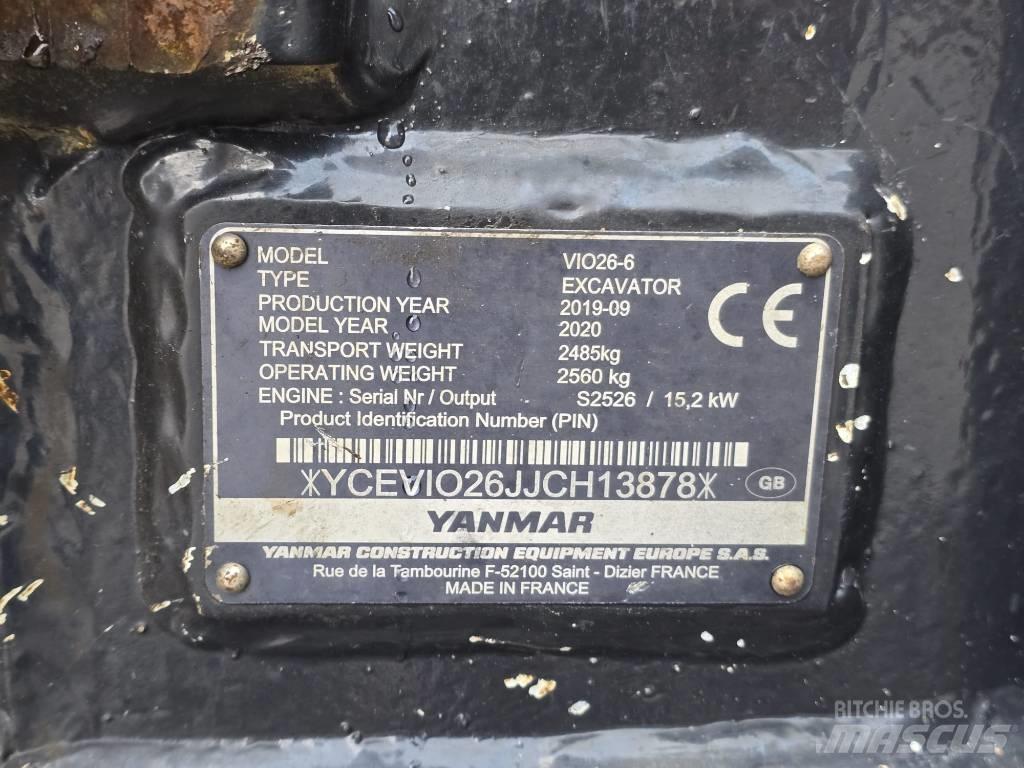 Yanmar VIO 26-6 Mini ekskavatoriai < 7 t