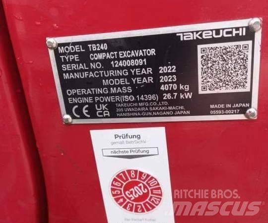 Takeuchi TB 240 DPF Mini ekskavatoriai < 7 t