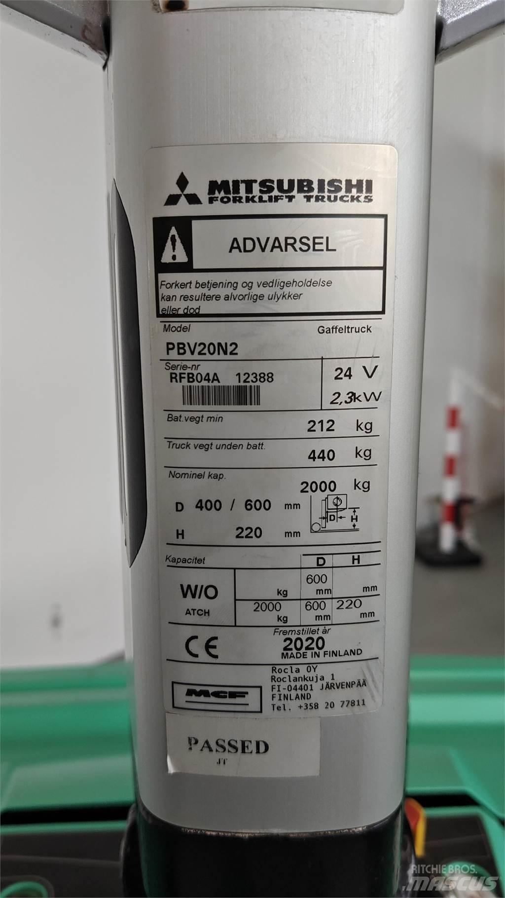 Mitsubishi PBV20N2 Šakiniai krautuvai - Kita