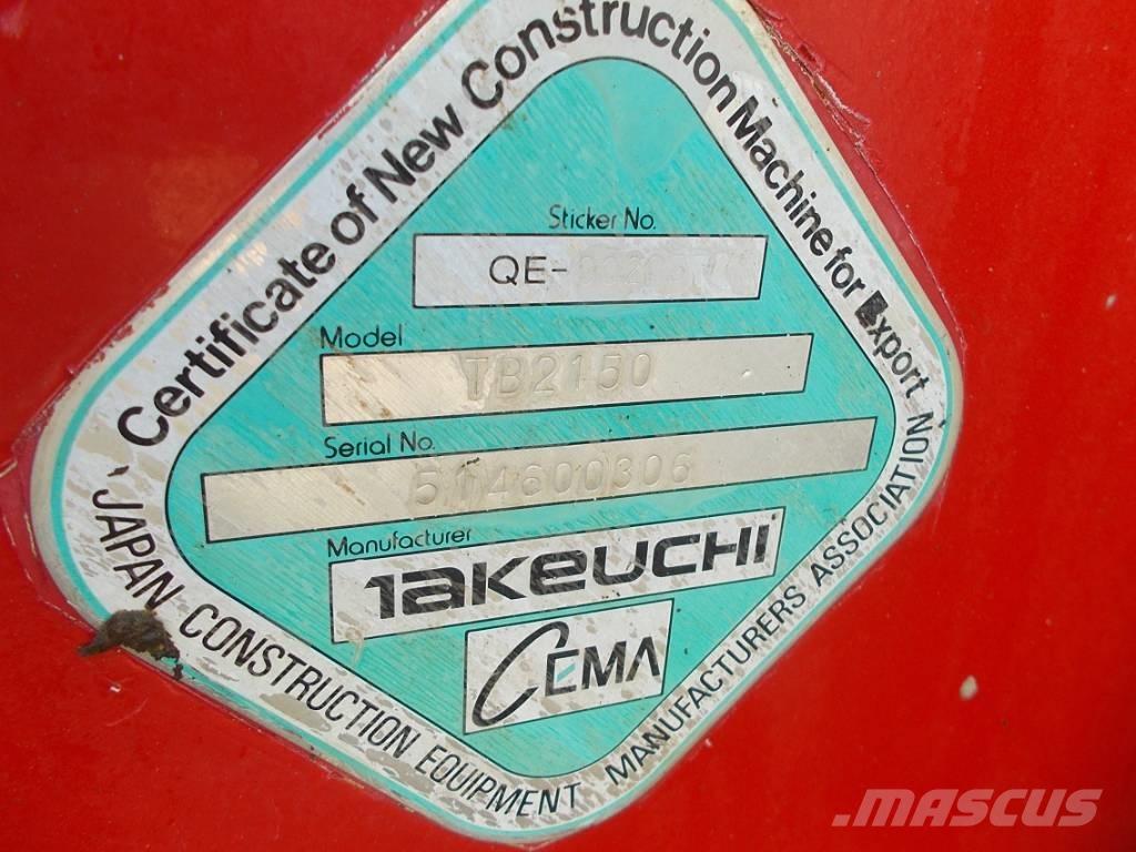 Takeuchi TB 2150 Vikšriniai ekskavatoriai