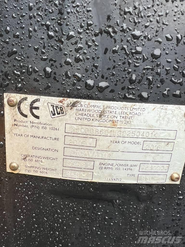 JCB 86 C-1 eco Vidutinės galios ekskavatoriai 7-12 t