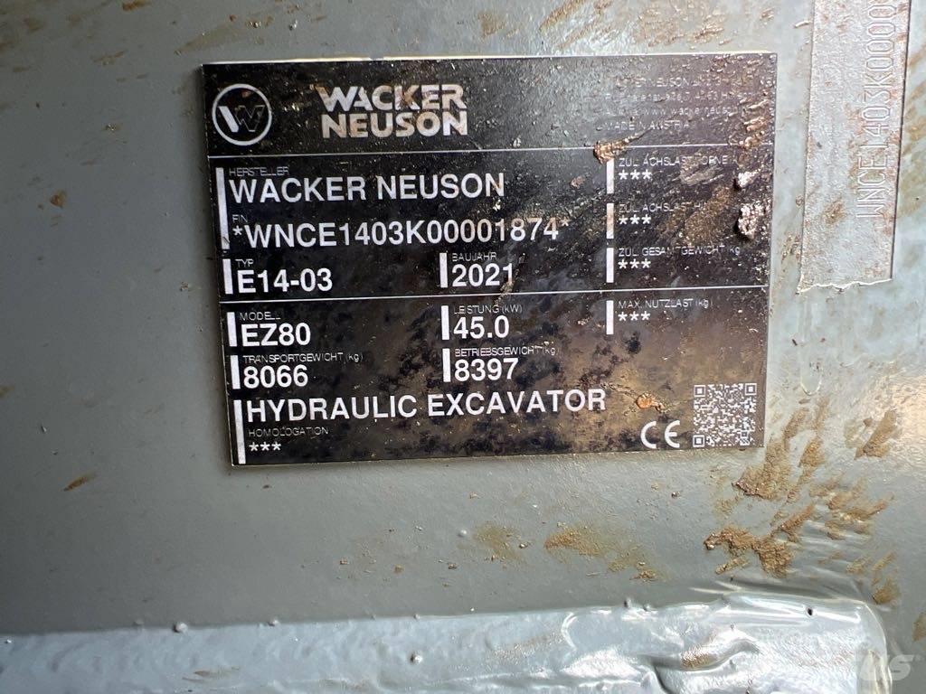 Wacker Neuson EZ80 Vikšriniai ekskavatoriai