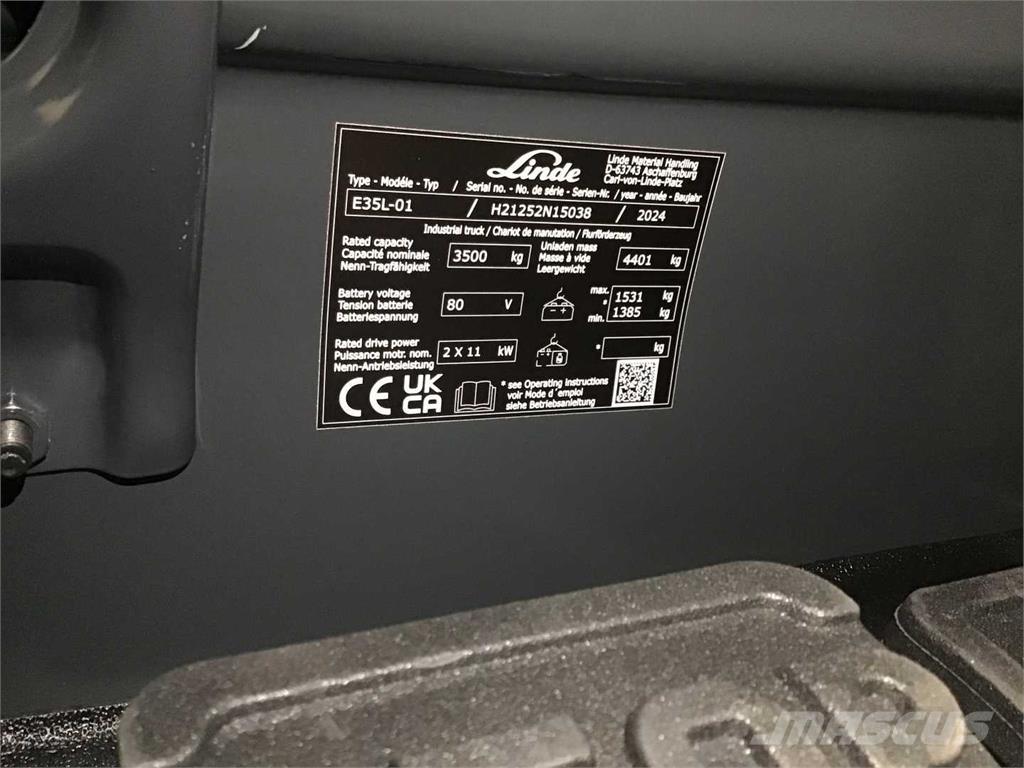 Linde E35L Elektriniai šakiniai krautuvai