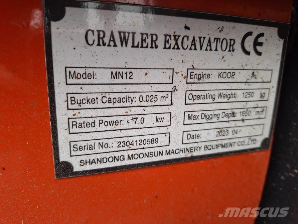  Moonsun MN12 Mini ekskavatoriai < 7 t