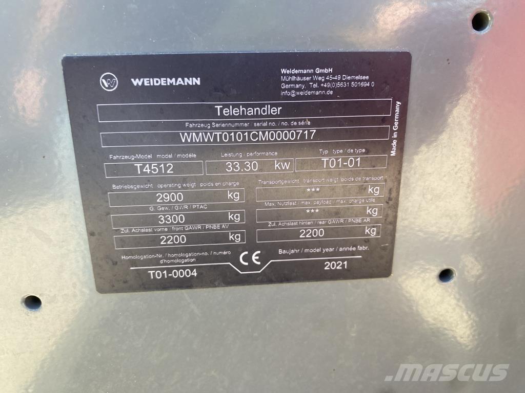 Weidemann T 4512 Teleskopiniai krautuvai žemės ūkiui