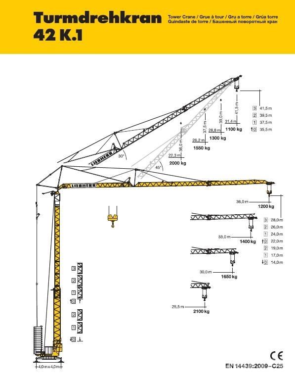 Liebherr 42 K.1 Bokštiniai kranai