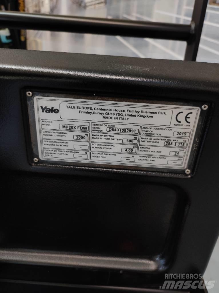 Yale MP20X Žemų aukščių keltuvai su platforma