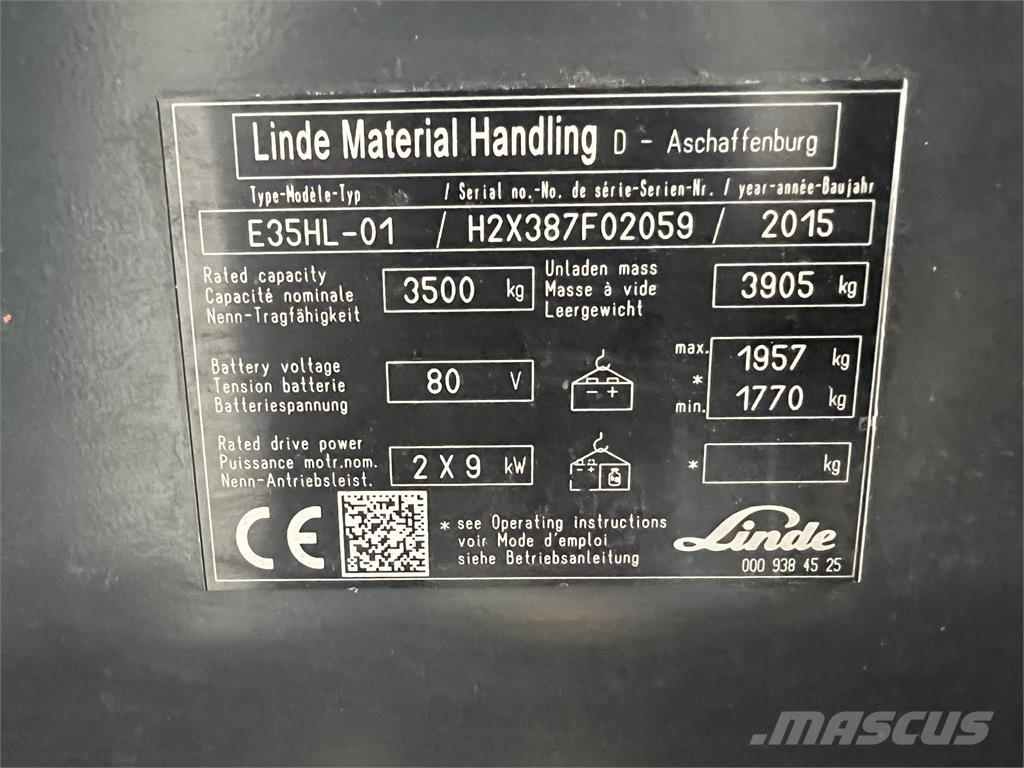 Linde E35HL-01 Elektriniai šakiniai krautuvai