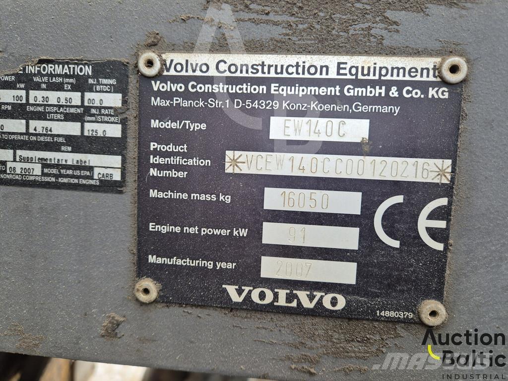 Volvo EW 140 C Ratiniai ekskavatoriai
