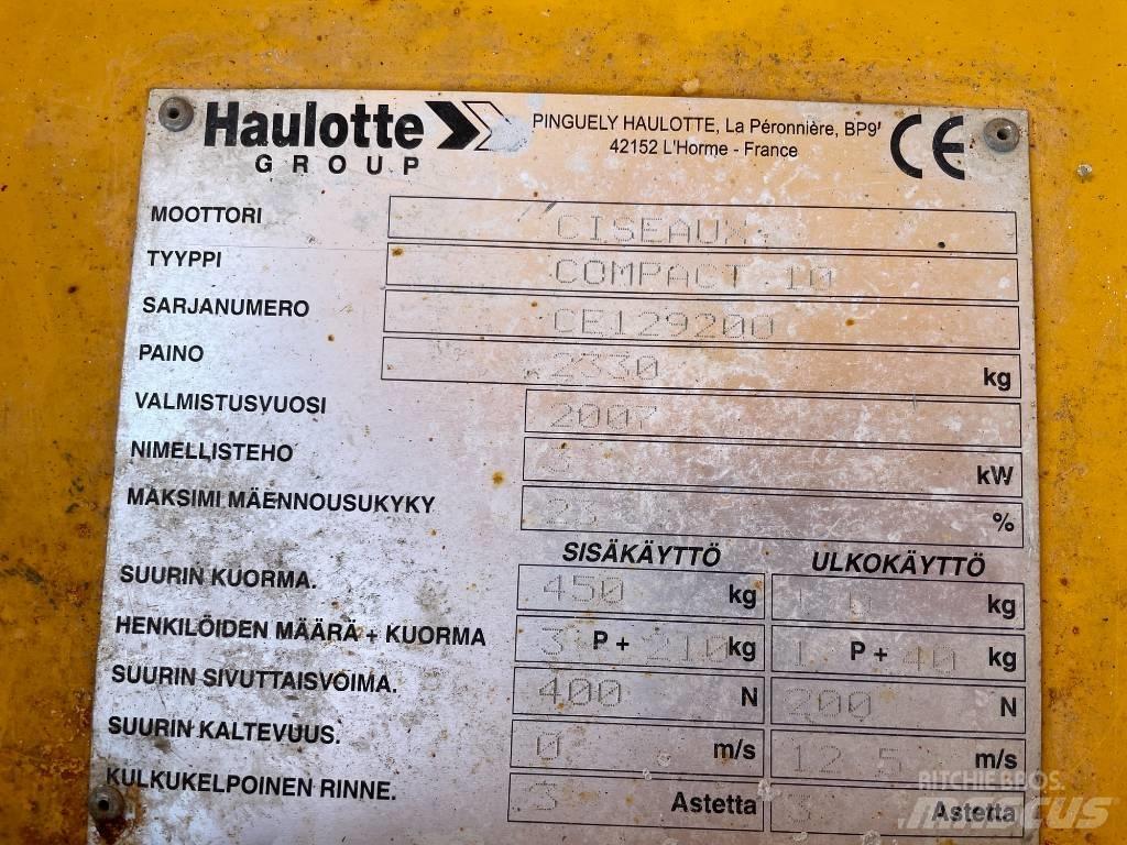 Haulotte Compact 10 Žirkliniai keltuvai