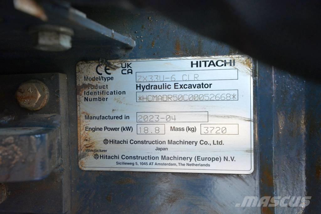 Hitachi ZX 33 U-6 Mini ekskavatoriai < 7 t