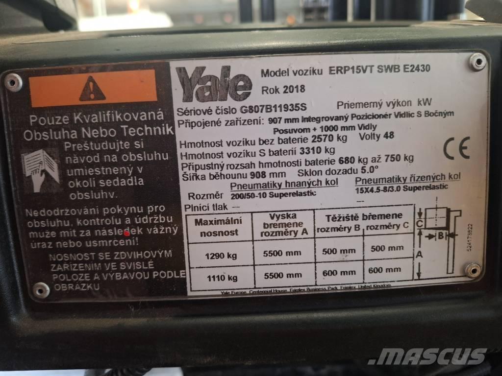 Yale ERP15VT Elektriniai šakiniai krautuvai