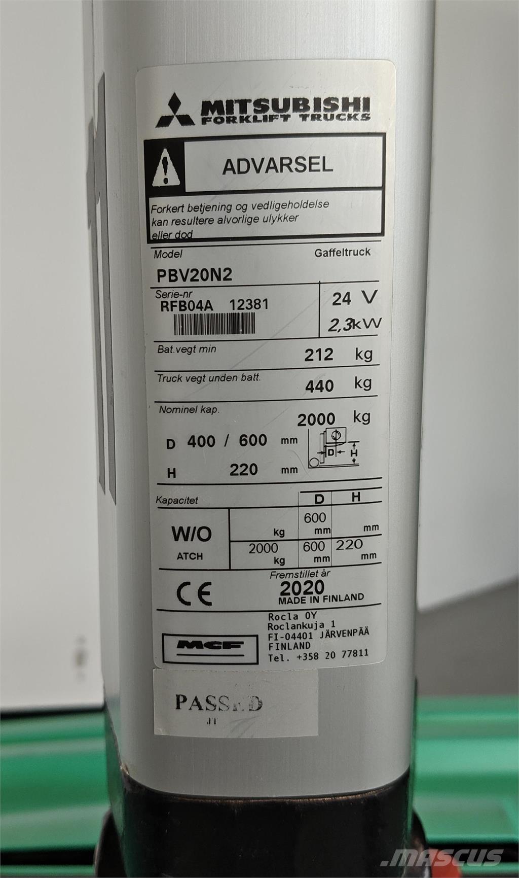 Mitsubishi PBV20N2 Keltuvai su platforma operatoriui